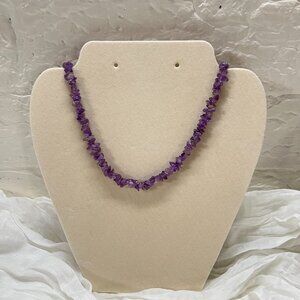 Real Amethyst Chip Necklace NWOT